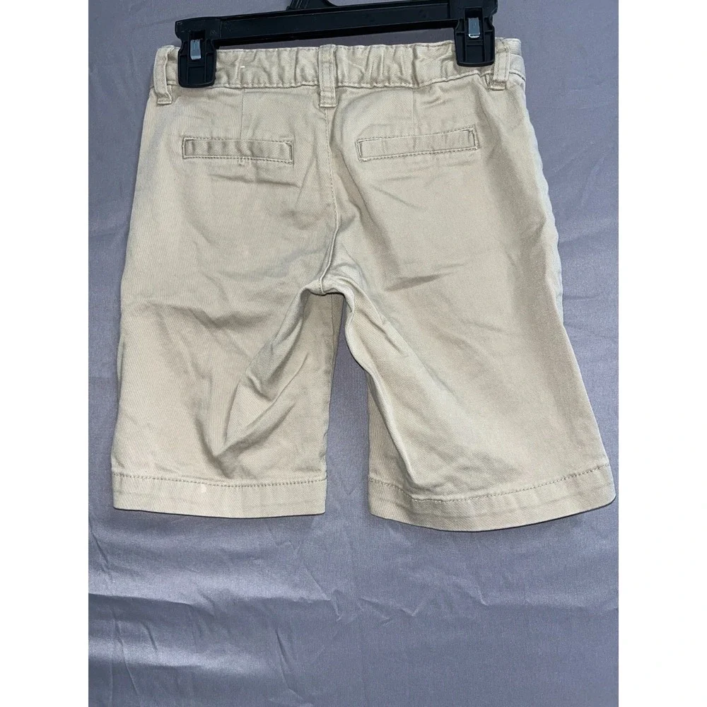 Old Navy Chino Shorts Girls 7 Beige Cotton Stretch Standard Fit Flat Front‎
